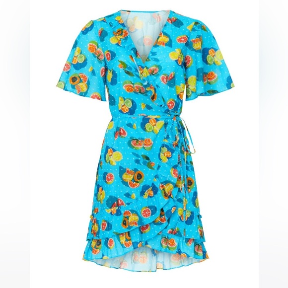 Rachel Antonoff Abby Ruffle Dress Fruit Print - Picture 2 of 5